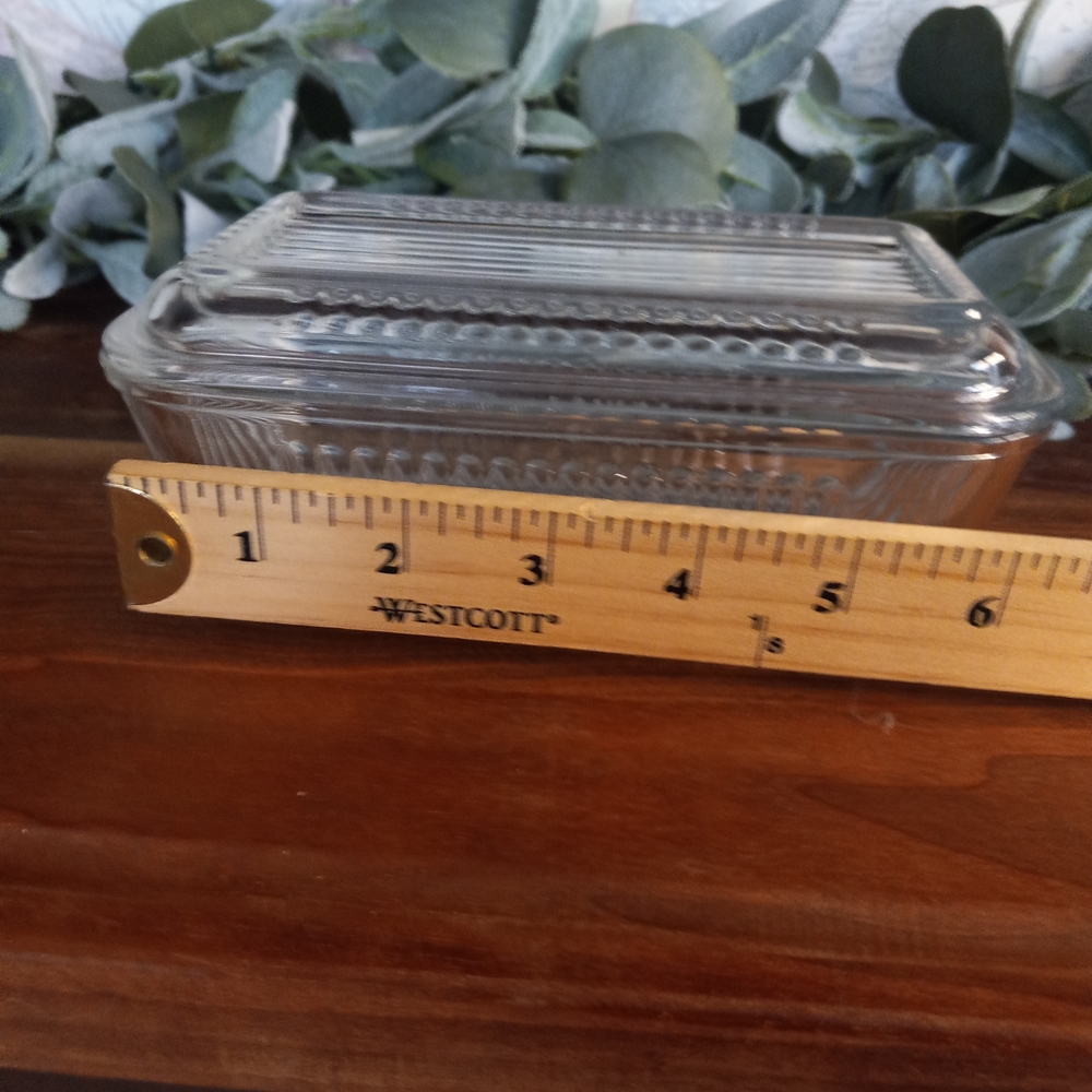 Vintage Pasabahce Glass Ribbed Refrigerator Dish with Lid - Picture 8 of 8